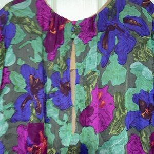 Vintage couture silk chiffon blouse
